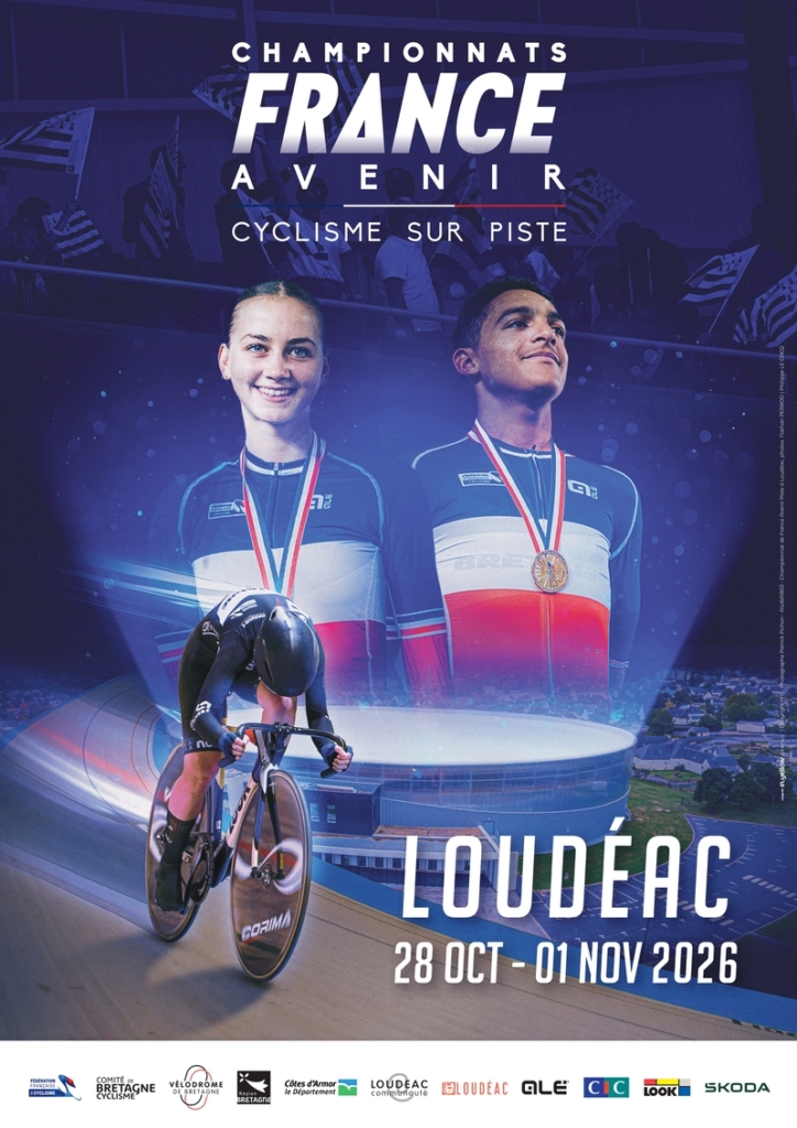 Affiche des Championnats de France Piste de l’Avenir 2026 au Vélodrome de Bretagne à Loudéac