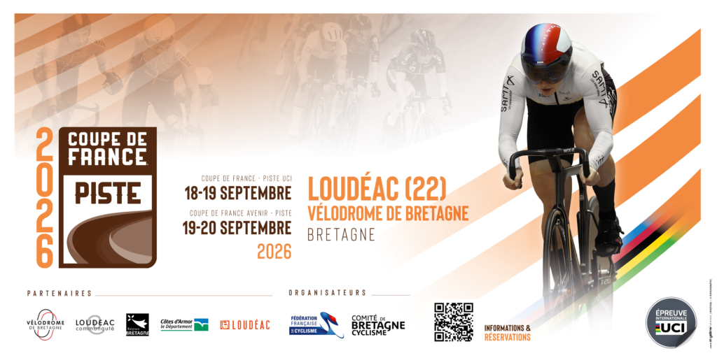 Visuel de la Coupe de France Piste Avenir et UCI 2026 à Loudéac